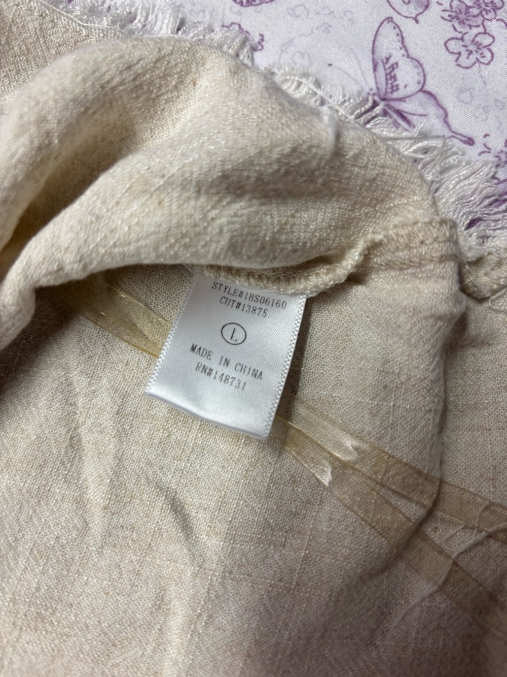 🍄Raw Edge Beige Linen Crop Tank Top - Picture 4 of 4